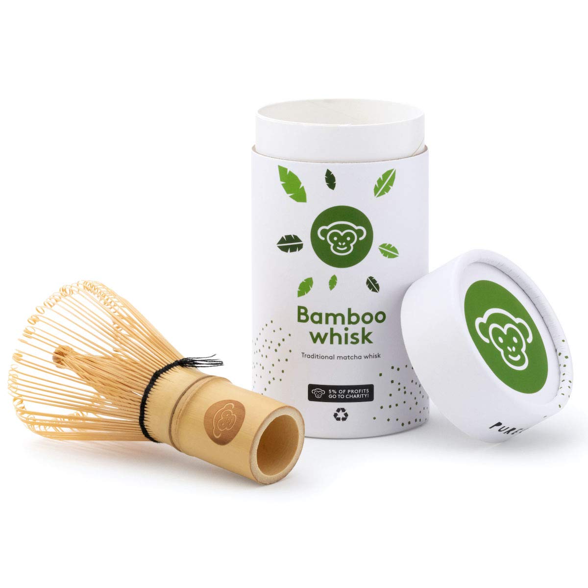 Bamboo Whisk for Matcha Tea By PureChimp - Packaged in A Recyclable Box (100 Prongs)
