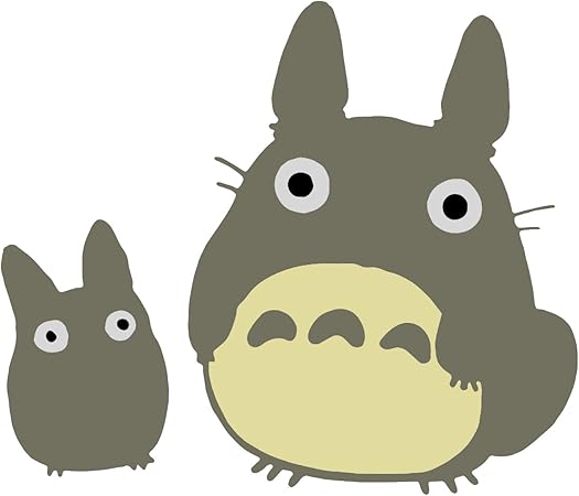 Amazon トトロ文字inspiredグレーstudio Ghibliウィンドウノートパソコン車ステッカー5 5 外装 エアロパーツ 車 バイク