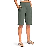 G Gradual Women's 12" Bermuda Long Shorts with Pockets High Waisted Stretch Knee Length Shorts for Women Summer Walking