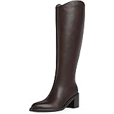 Modatope Women's Knee High Boots Pointed Toe Chunky Block Heel Tall Boots with Side Zipper Long Boot