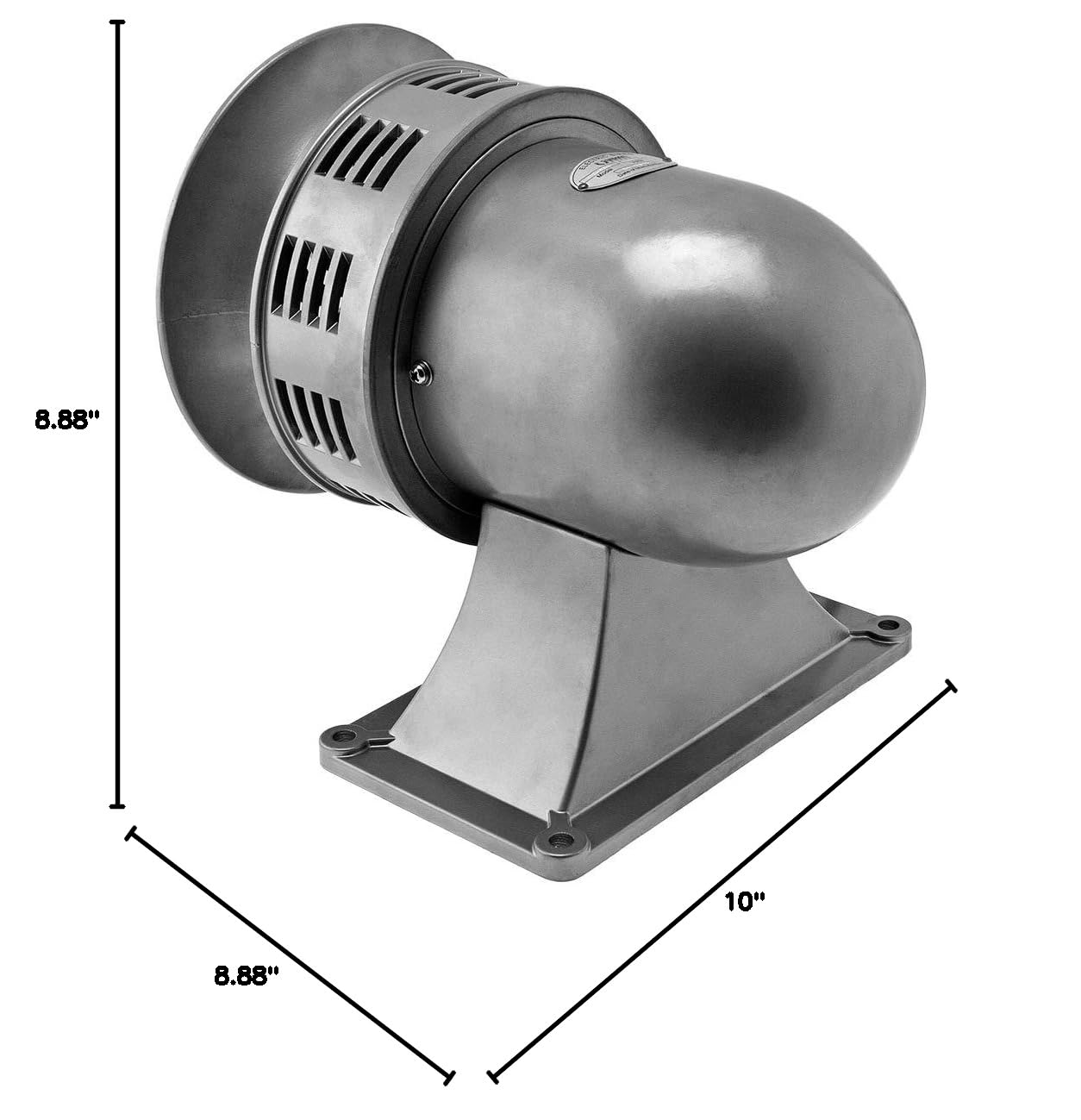 Vixen Horns Extra Loud Air Raid Siren - Industrial Alarm Heavy Duty Electric Motor 120V, Fire Tornado Siren Horn (Unidirectional, 128 dB, Range 3300 ft)