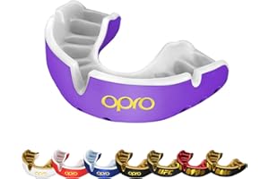 OPRO Gold Level Mouth Guard with Enhanced Breathability and Superior Comfort for Football, Rugby, Hockey, MMA, and Boxing - Dual Layer Protection Mouthpiece with Case