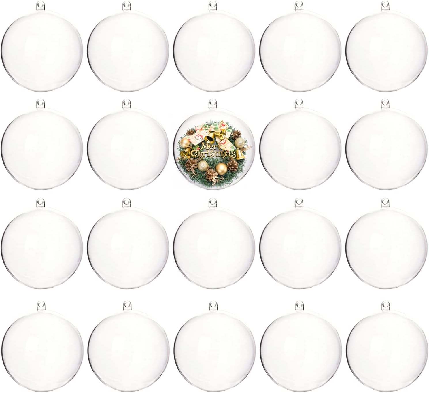 Ornaments - 20 Pack Clear Christmas Ornaments, 3.15