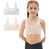 Sascina Training Bras for Girls 10-14 Seamless Teen Girls Sports Bras Ultra Comfort Soft Tween Bras 8-16 Removeable Padding