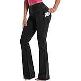 BUBBLELIME 29"/31"/33"/35"/37" Women High Waist Bootlegs Yoga Pants Tummy Control Bootcut Workout Flared Out Pockets
