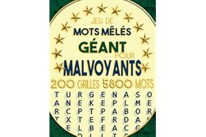 JEU DE MOTS MÊLÉS GÉANT POUR MALVOYANTS: 5800 MOTS Mélangés et Cachés en 200 GRILLES. TRÈS GROS CARACTÈRES POUR ADULTES ET SÉ