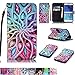 Firefish Galaxy S6 Case, [Kickstand] [Card/Cash Slots] Durable Leather Full Body Protection Wallet Case with Magnetic Closure Wrist Strap for Samsung Galaxy S6-Spread Flower
