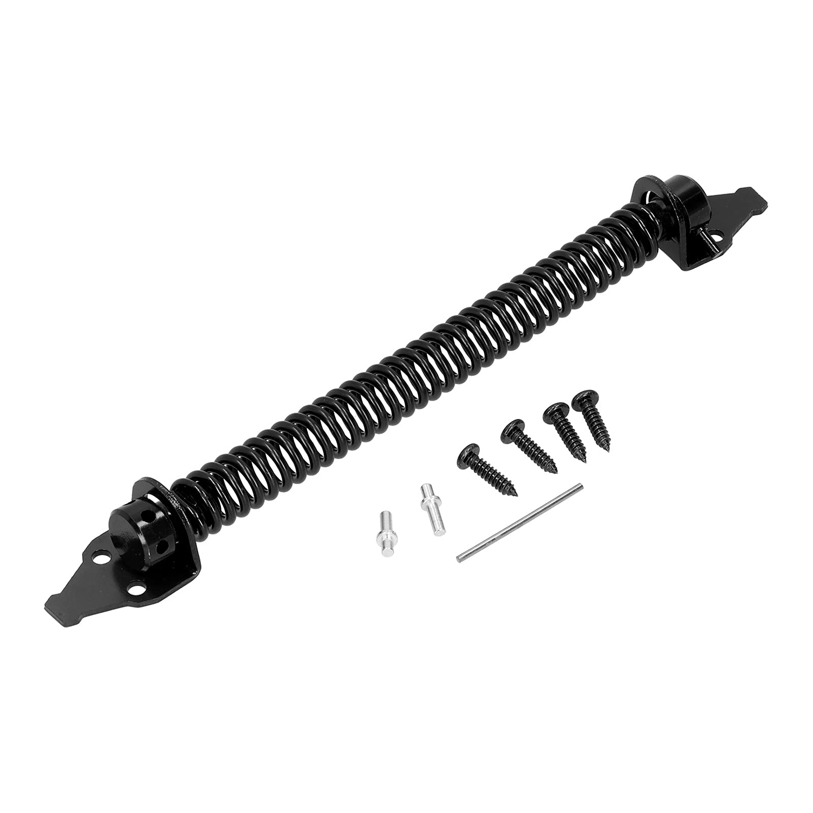 Self Closing Gate Door Spring,Adjustable Tension Automatic Close Wooden Box Hinge for Outdoor Door - Black