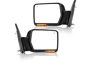 PZ Pair Set Left & Right Towing Mirrors For 07-14 Ford F-150 Truck Pickup Black Power Heated With Amber Signal Light Driver&Passenger Side Lh Rh Replacement