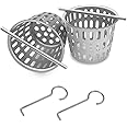PNYZIK 2Pcs 2 Inch Hair and Debris Strainer, Shower Drain Strainer with 2Pcs Lifting Hook, Stainless Steel Debris Basket Shower Drain Catcher, Hair Catcher for Floor Drain