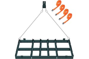 YXJSTO 4FT Drag Harrow Driveway Grader, Heavy Duty Driveway Drag with 48" Chain, Tow Behind Lawn Leveler for Gravel, Sand, Lawn, Soil, Hay, ATV, UTV, Mower, Tractor