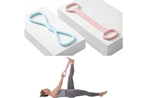 Azzorika 2 PCS Resistance Bands for Exercise with Handles, Figure 8 Silicone Elastic Fitness Resistance Bands Set for Women M