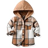 Feidoog Toddler Baby Boys Plaid Shirts Jacket Long Sleeve Lapel Button Down Top Outwear Clothes