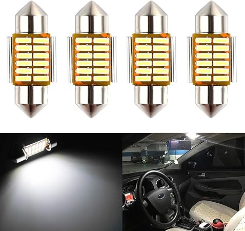 Amazon Futwod ルームランプ T10 31 Led 車内灯 ホワイト 白 T10 X 31mm Led 12v 車用 ルーム 室内灯 車内ランプ ラゲッジランプ ライセンスランプ 汎用 バルブ C5w 両口金 Ledライト 電球 無極性 4個セット ルームランプ