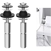 Hibbent 2 PCS Universal Toilet Seat Bolts Kit, Heavy Duty Stainless Steel Toilet Bolts with Extra Long Downlock Nuts Rubber W