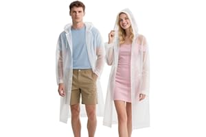 ILORVIUN 2Pcs Rain Coats - Reusable EVA Rain Ponchos for Adults Rain Jackets Raincoats for Men Women