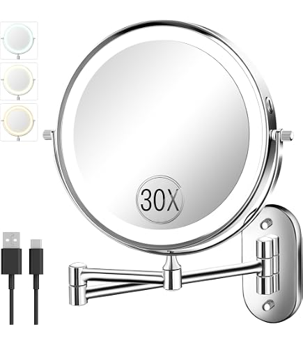 10x Pejo De Maquillaje Con Aumento LED, Montado En La Pared Con