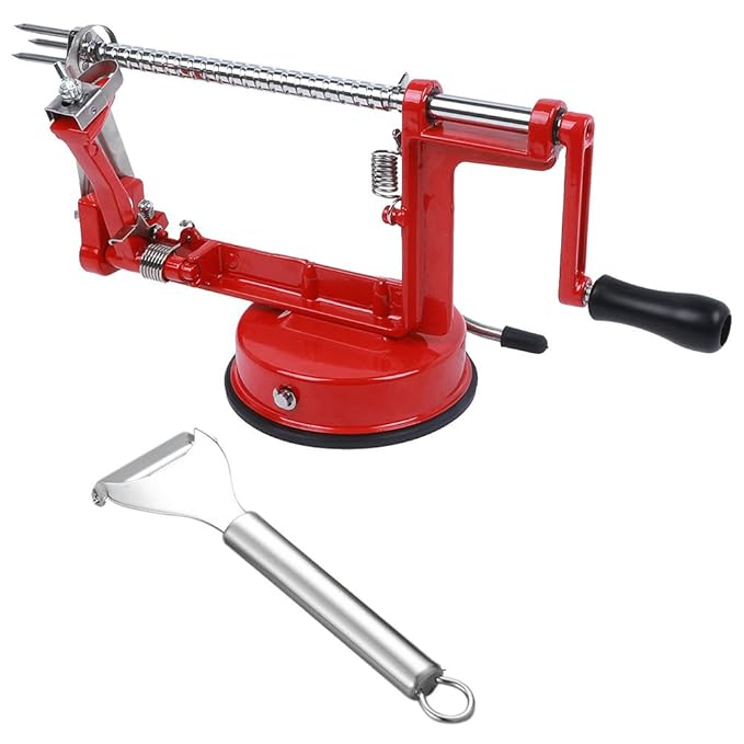 Apfelschäler Mit Saugfuß - Chromguss Mit Edelstahlklingen Für Äpfel & Kartoffeln