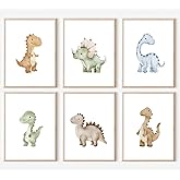 Dinosaur Nursery Wall Art Kids Canvas Poster Boys Room Wall Decor Watercolor Dino Wall Art Toddler Baby Pictures Dinosaur Prints Nursery Artwork for Boys Room Bedroom 8x10 Inch Unframed Set of 6