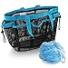 Simply Things Heavy Duty Mesh Shower Bag Caddy and Tote with 9 Storage Compartments and 2 Reinforced Handles, This Mesh Shower Bag is Quick Drying for Dorm, Gym, Camping, or Travel (blue)
