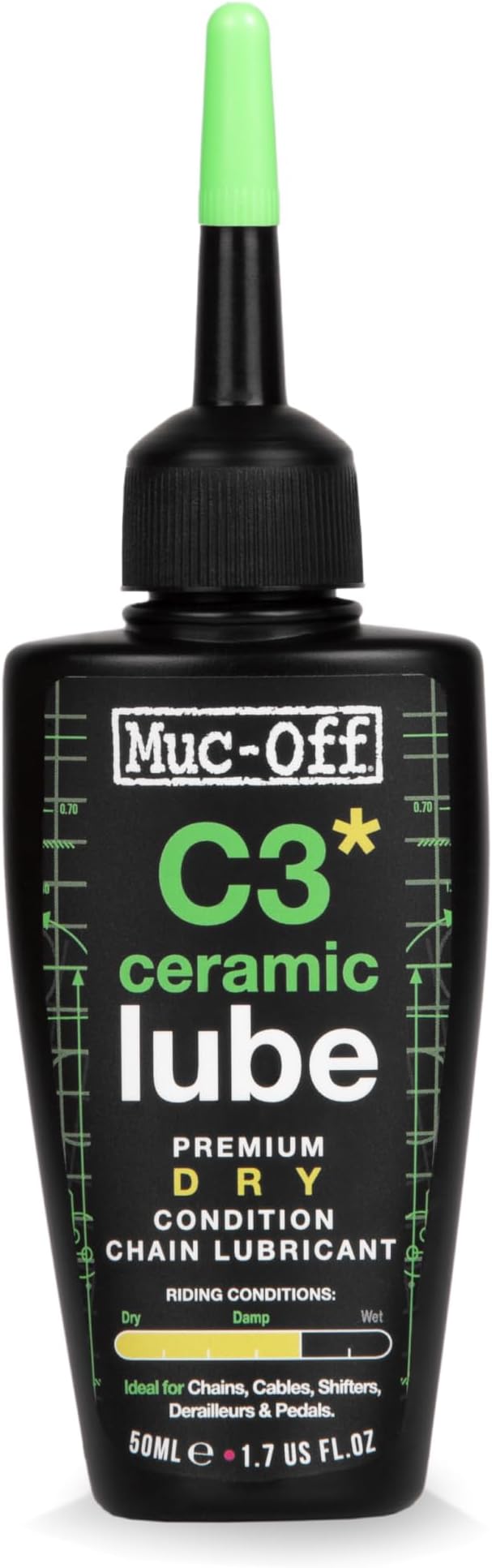 Muc-Off C3 Dry Weather Ceramic Lube 50ml - Biodegradable Bike Chain Oil