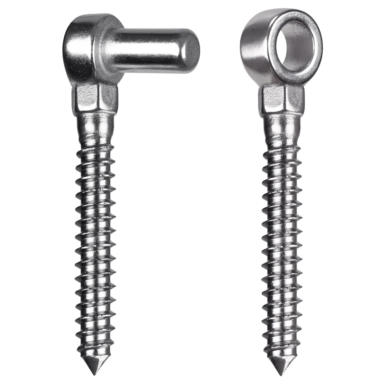 Insaga Gate Hinge M12, 1 Set Heavy Duty Farm Gate Screw Hook and Eye Hinge Pin Hanger Stainless Steel Metal Gate Hinges Hardware for Wooden Fence/Garden Gate/Field Gate/Driveway, 110mm