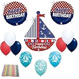 Nautical Sailboat & Anchor Happy Birthday Party Balloon Decoration Kit