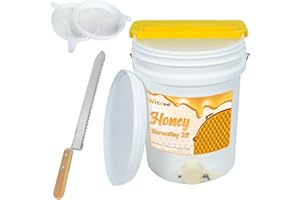 witbee 5 Gallon Honey Bucket with Honey Gate Valve Kit - Plastic Double Layer Strainer, Uncapping Knife, Honey Uncapping Tank Holder, Beekeeping Equipment, Honey Extractor Equipment
