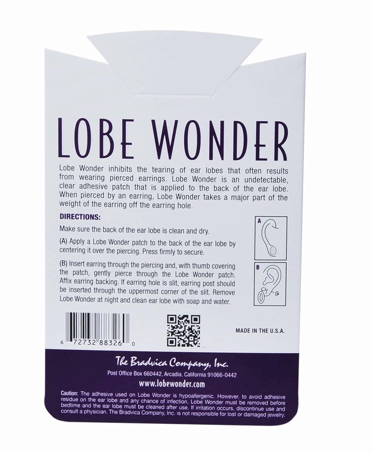 Lobe Wonder - The ORIGINAL Ear Lobe Support Patch for Pierced Ears - Eliminates the Look of Torn or Stretched Piercings - Protects Healthy Ear Lobes from Tearing - 120 Patches - Clear & Latex-Free