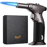 KOACKL Dual Flame Butane Torch, Adjustable Kitchen Torch for Creme Brulee | Safety Lock, Hands-free Operation and Durable Zinc Alloy Body Deliver Reliable Control for Cooking, Crafts and DIY.