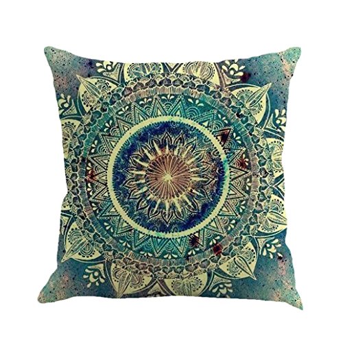 Goddessvan Bohemia Geometry Painting Flax Cushion Cover Throw Pillow Case Sofa Home Decor 1818'' Inch (45cm45cm/1818“, F)