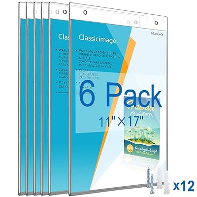 Snapklik.co : 24 Pack Acrylic Wall Ounted Sign Holder Vertical Plastic Clear Fraes No - View #11