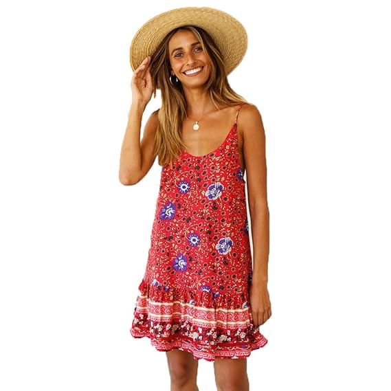 women's summer boho casual long maxi evening party cocktail beach dress sundress