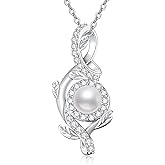 AENEAS Single Pearl Necklace Sterling Silver Pearl Pendant Necklace Jewelry Gifts for Women