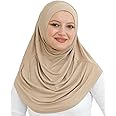 Prien Plain Ready To Wear Hijab for Women, Muslim Instant Turbans, Soft Jersey Scarf, Islamic Clothes, Long Hijabs, Abaya