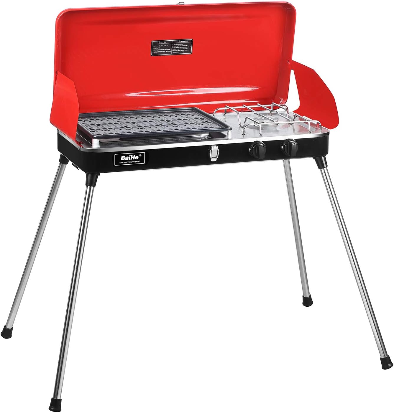 Review PUPZO Liquid Propane Grill,2 Burner Grill/Stove Portable