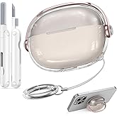 Wowwat for SHOKZ OpenDots ONE Case,Safety Lock Cases for SHOKZ OpenDots One's with Cleaner Kit, Men for Women with Keychain (Rose Gold)