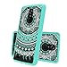 ZTE MAX XL Case, ZTE N9560 Case Clear with HD Screen Protector,AnoKe Mandala Colorful Folwer Cute Women Girls Anti-Slip Ultra Thin Slim Fit Cell Phone Cover Cases for ZTE N9560 - TM CH Mint