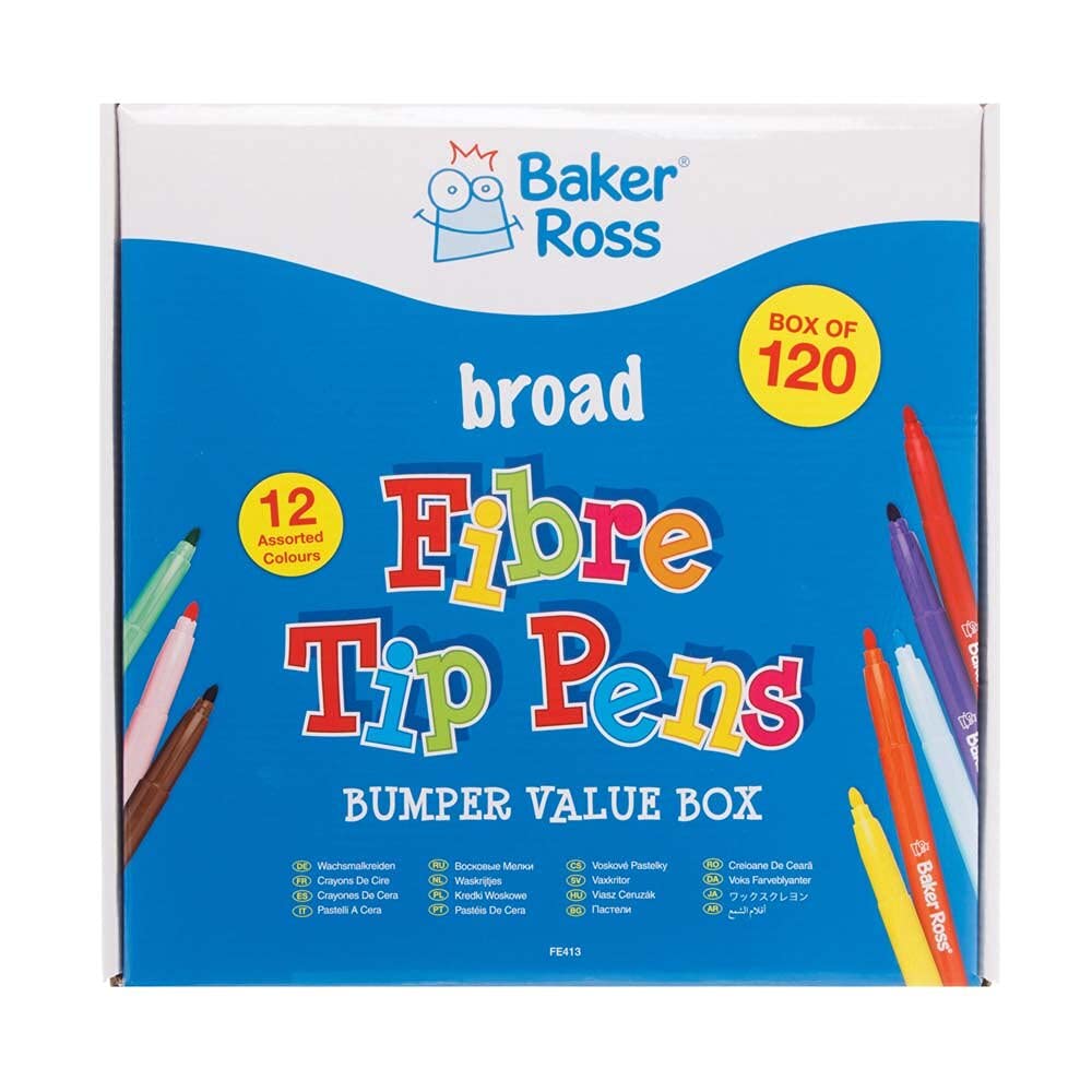 Baker Ross FE413 broad tip marker pens - pack of 120, colouring markers
