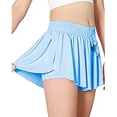 Girls Butterfly Shorts Kids Flowy Short 2-in-1 Girl's Skirts Athletic Skorts with Pocket