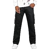 GINGTTO Mens Cargo Pants Straight Leg Stretch Hiking Pants Men Elastic Waist with Pockets