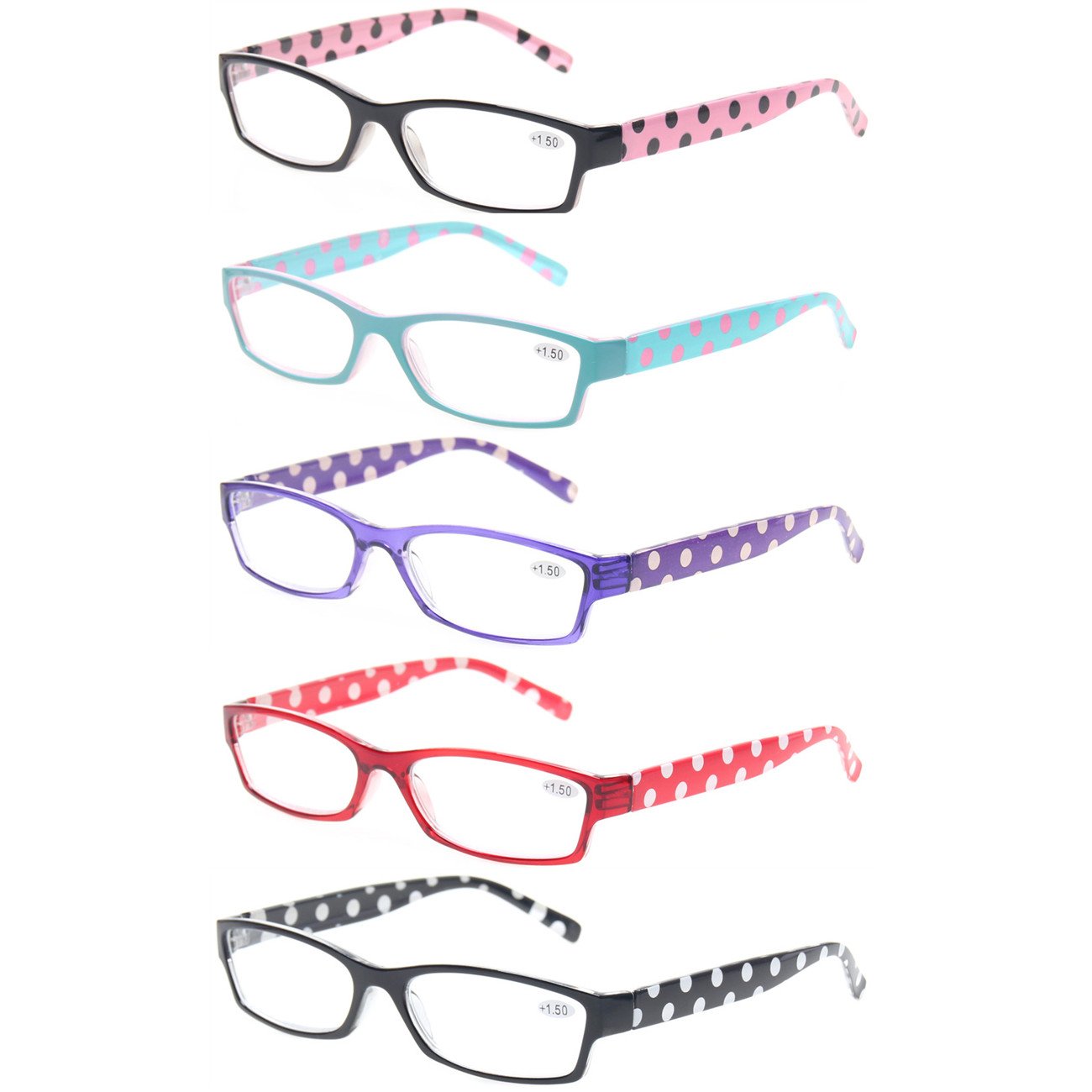 5 Pack Fashion Ladies Reading Glasses Lightweight Comfortable Colorful