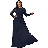 KOH KOH Womens 2026 Long Sleeve Soft Flowy Empire Waist Fall Winter Party Gown
