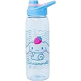 Silver Buffalo Sanrio Hello Kitty and Friends Cinnamoroll with Strawberry Water Bottle with Screw-On Lid, 28 Ounces