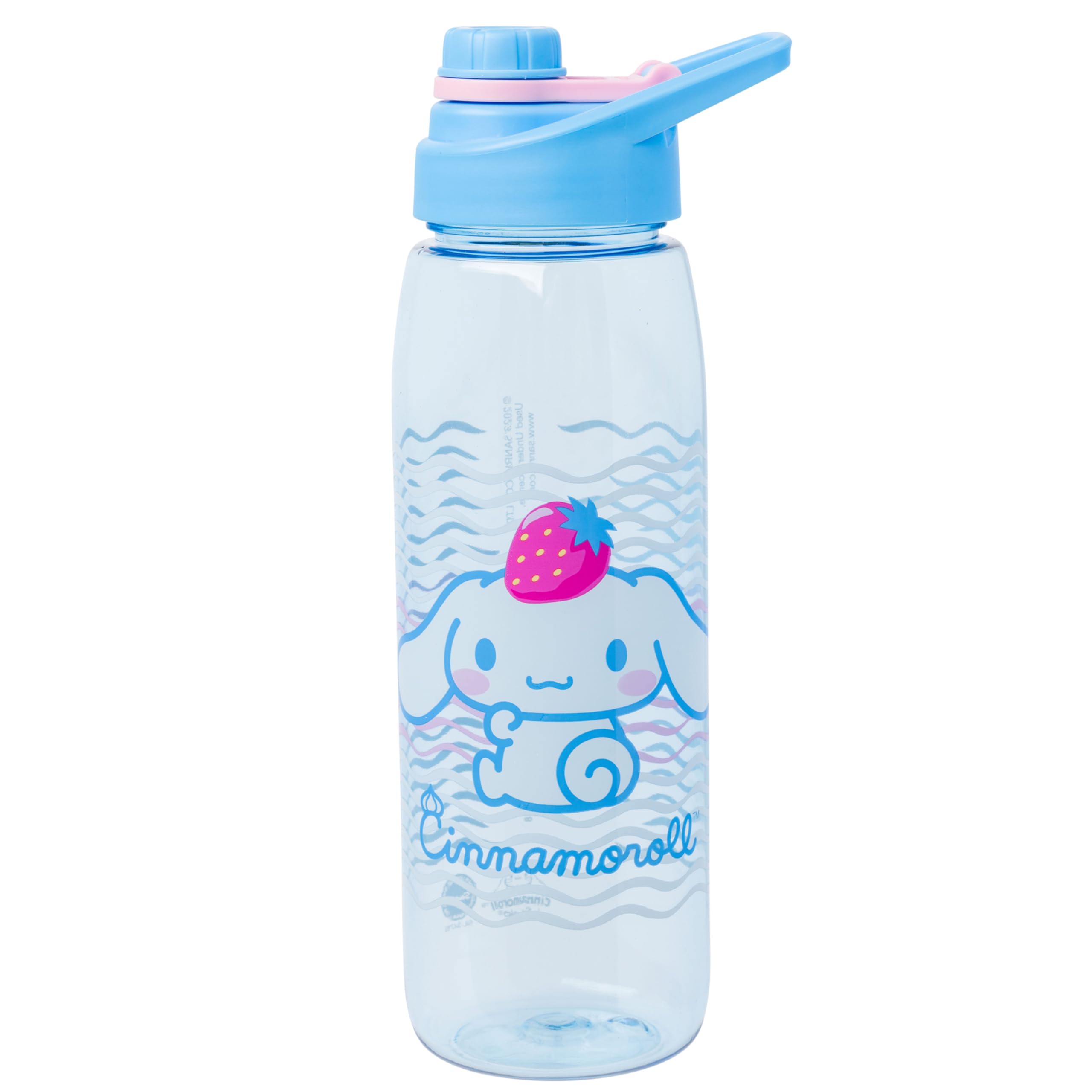 Silver Buffalo Sanrio Hello Kitty and Friends Cinnamoroll with Strawberry Water Bottle with Screw-On Lid, 28 Ounces (Pack of 12) Image