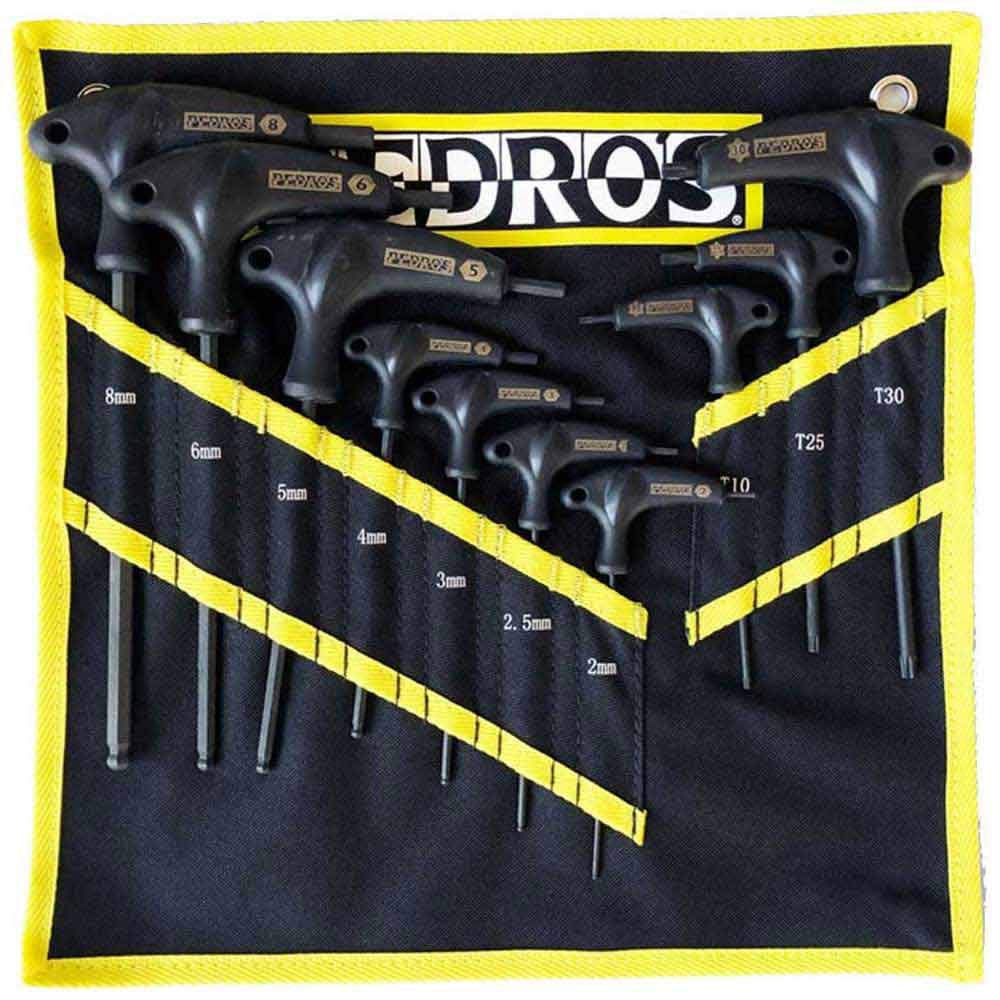 Pedro's Pro T/L Handle Set - 10pcs Unisex Adult Black 2, 2.5, 3, 4, 5, 6, and 8mm Hex and T10, T25, and T30 Torx