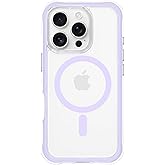 ORNARTO Air Case for iPhone 16 Pro Clear, Compatible with MagSafe, Military-Grade Drop Protection Cover with Built-in Air, Purple