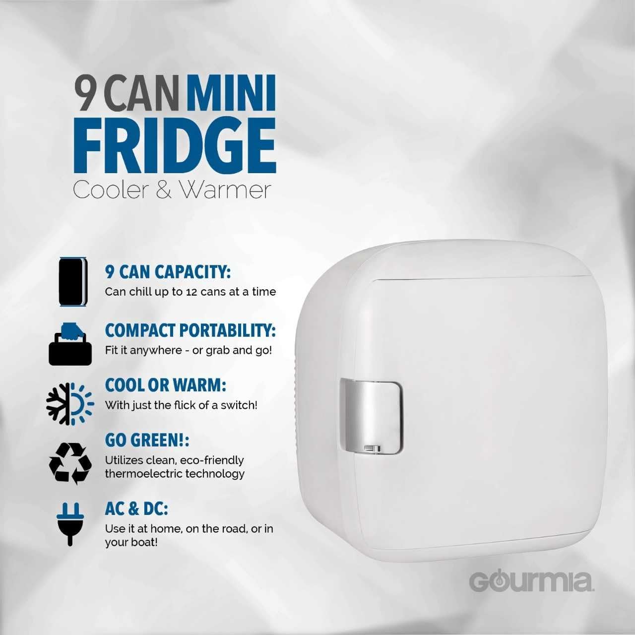gourmia 9 can mini fridge