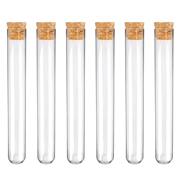 thumbnail image 2 of 20x150mm Borosilicate Glass Test Tubes With Cork Stoppers - 36ml Capacity Science Lab Set 2 of 4