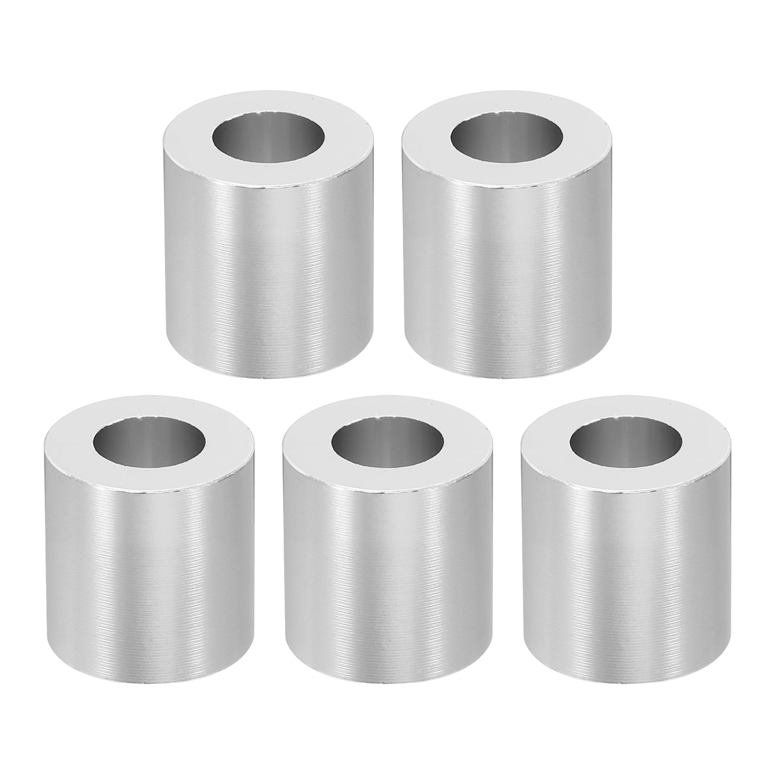PATIKIL M10 Aluminum Spacers, 5 Pcs Metal Spacer Aluminum 3/8" ID x 3/4" OD x 11/16" L Aluminum Spacer Screw Standoff for 3/8" or M10 Screw Bolts, Silvery